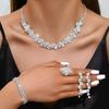 Fashion Rhinestone Necklace Set 4 - Piece Irregular Shape Minimalist Jewelry for Women Daily Wear
