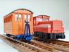 Eisenbahn-Sammlung Tetsuro Schmalspur 80 Katze Berg Wald Eisenbahn Diesellokomotive mit Weißem Personen- und Holztransportwagen B Diorama Zubehör