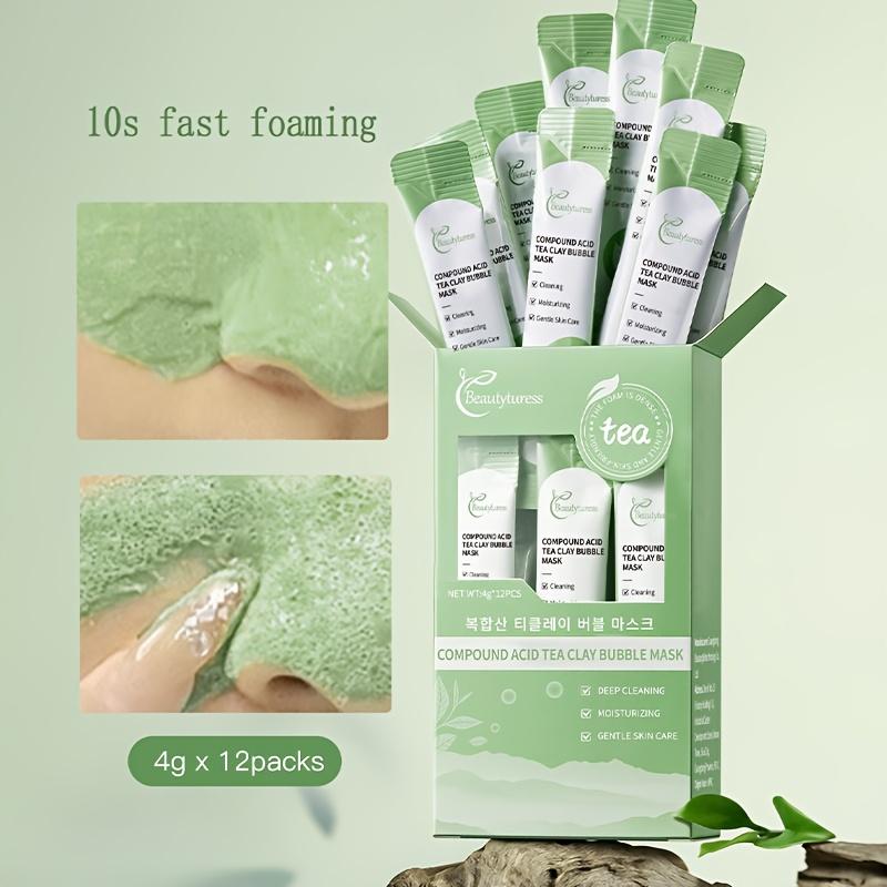 Tea Mud Bubble Mask Tiefenreinigende Gesichtsmaske zur Porenverkleinerung mit komplexen Säuren zur Entfernung von Mitessern und Verengung der Poren