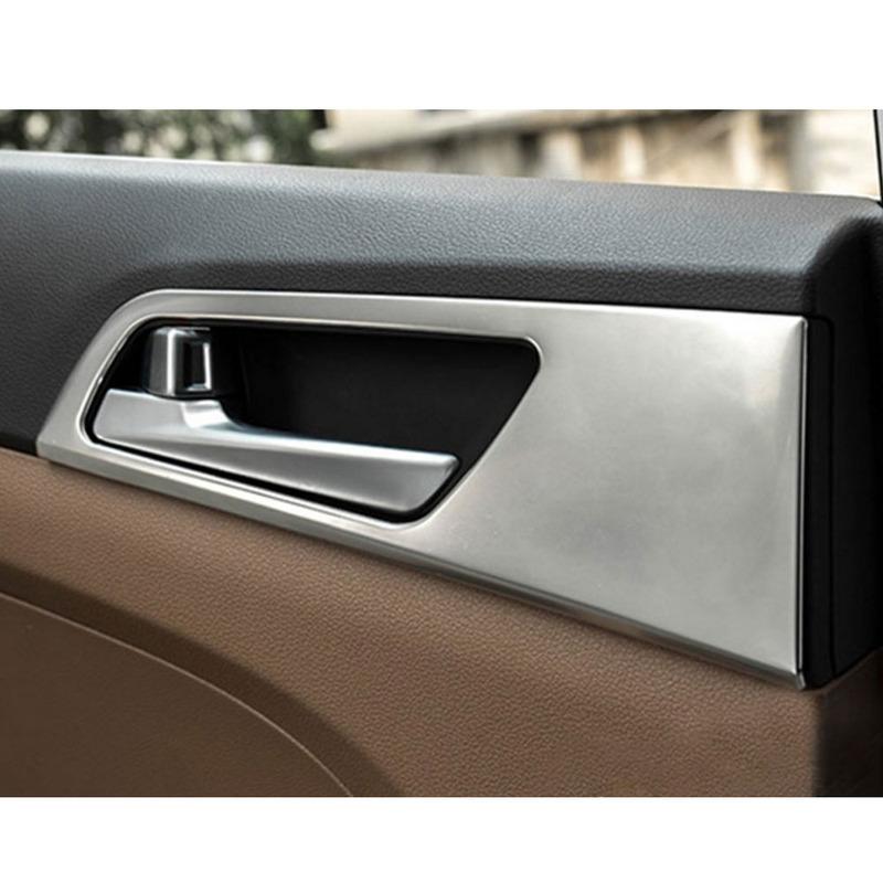 For Hyundai Tucson 2015 2016 2017 2018 Car Styling Protection Detector Stick Trim Armrest Door Inner Handrail Handle Bowl Frame