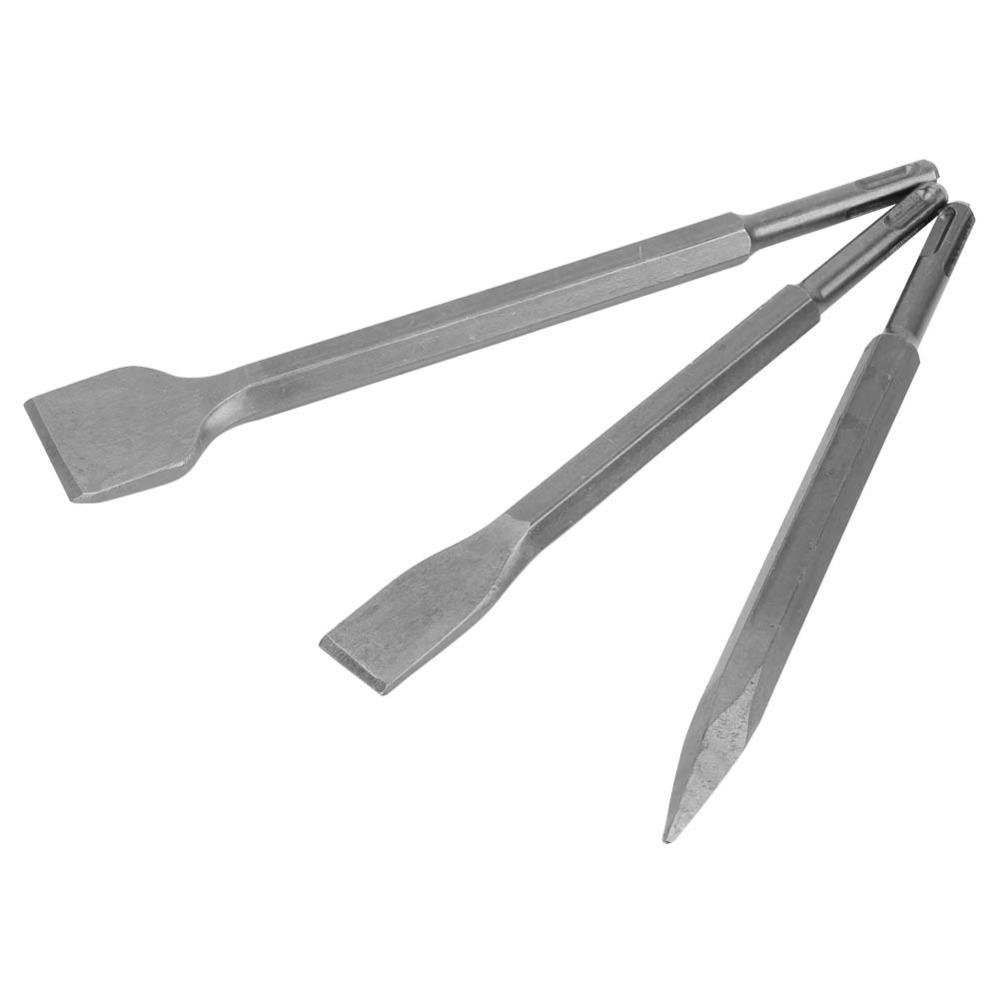 3pcs Flat Chisel Hammer Chisel Bit Set Scaling Chisel Concrete Breaker Demolition Work