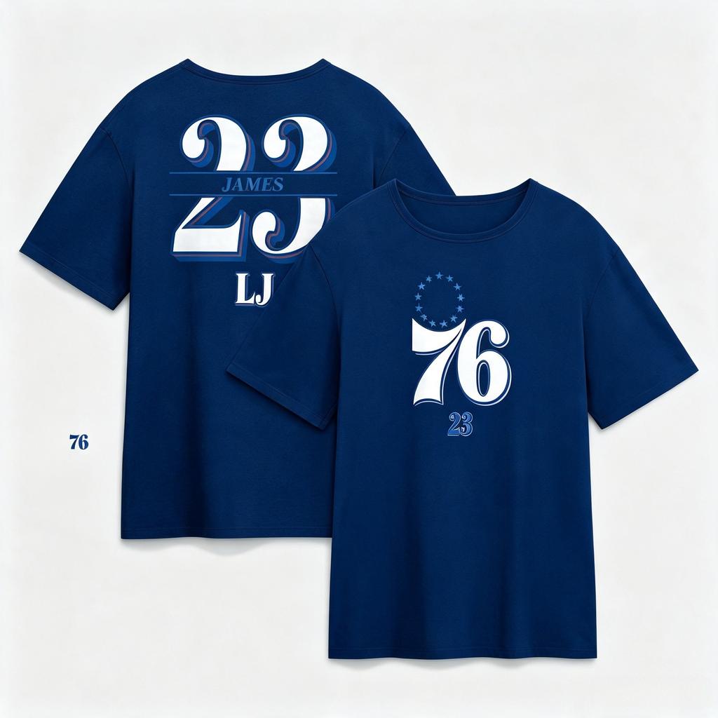 LeBron James Stagione 26-27 Philadelphia 76ers Maglietta Nome e Numero Uomo Donna Oversize Allenamento Sportiva Manica Corta Abbigliamento Femminile Maschile