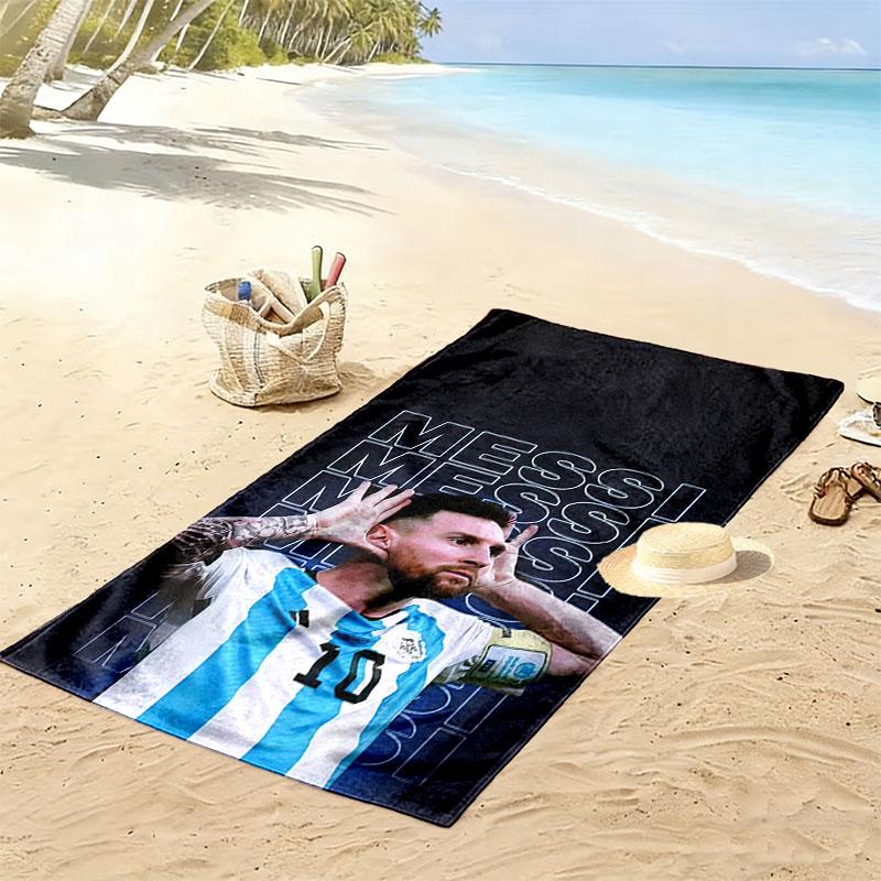 Asciugamano da Spiaggia Stampa Destiny di Messi, Asciugamano Grande Morbido ad Asciugatura Rapida per Spiaggia Campeggio Nuoto
