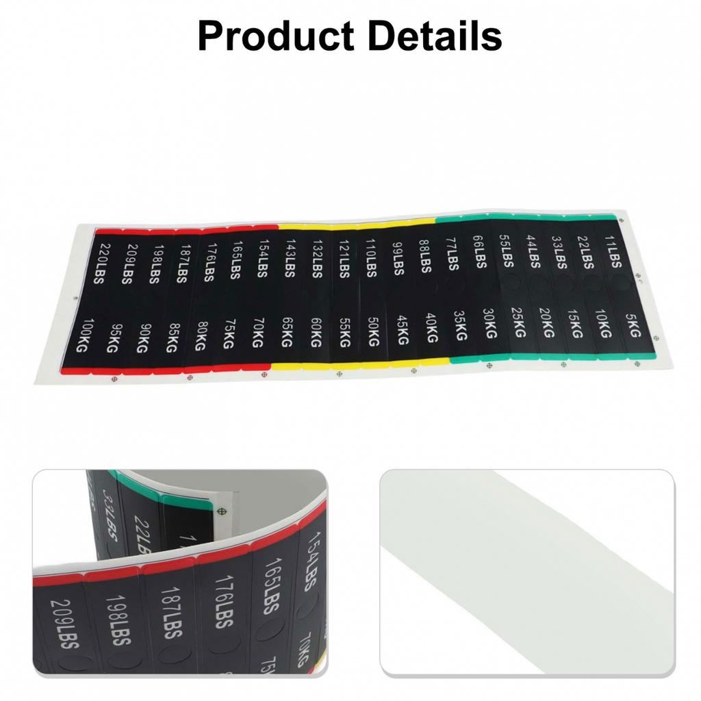 Weight Plate Identification Stickers Made from Wear Resistant Material
