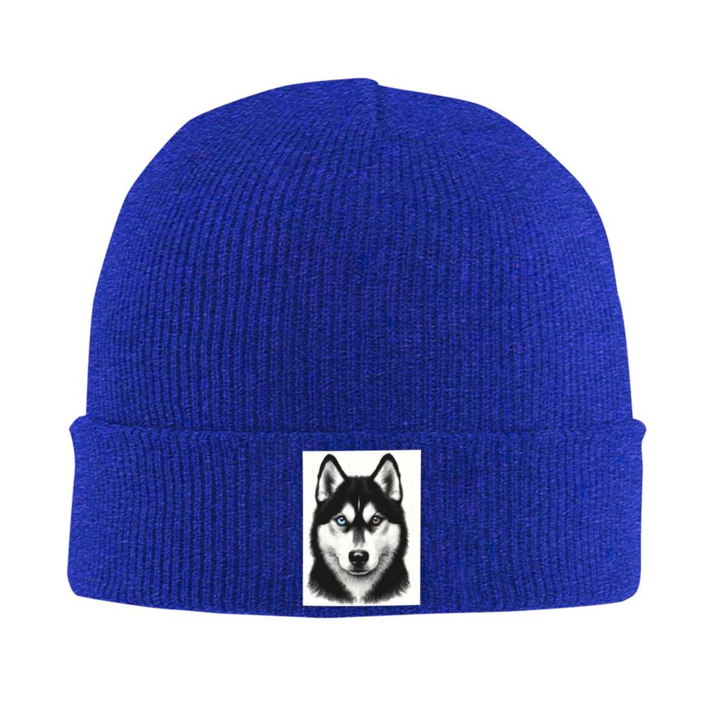 Siberian Husky Alaskan Dog Warm Knitted Cap Winter Knit Bonnet Hat Skullies Beanies Hip Hop Caps for Unisex