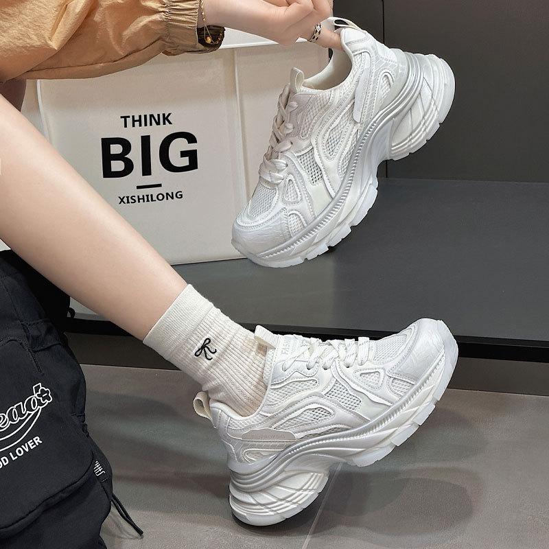 Platform-soled fashion dad shoes women's new casual versatile height increase lightweight small sports casual shoes