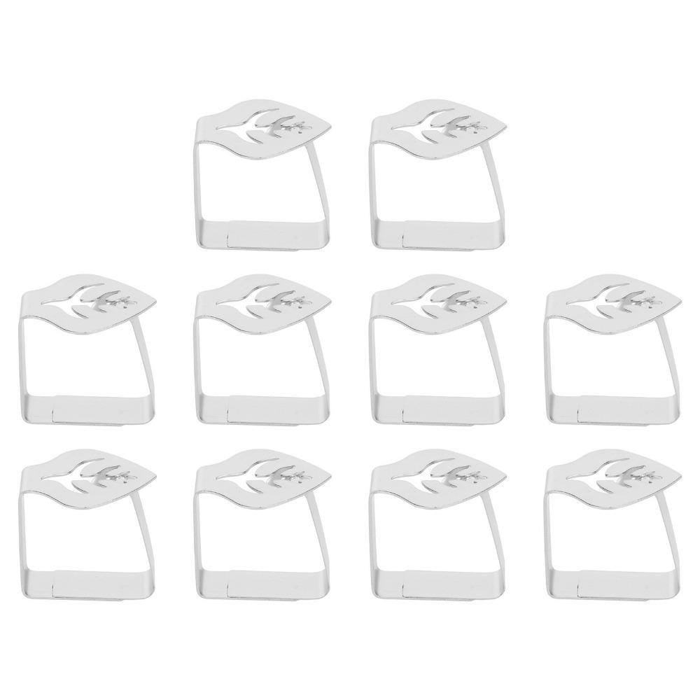 

10Pcs Gold /Silver Tablecloth Clips Stainless Steel Leaf Shape Table Cloth Clips 4.9*4.6*3.5cm Multi Function Table Cover Clamps