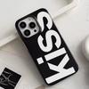Minimalist Black and White Letter Art Phone Case for iPhone 17 16 15 14 13 12 11 Series Pro Max Plus Double Layer Protection