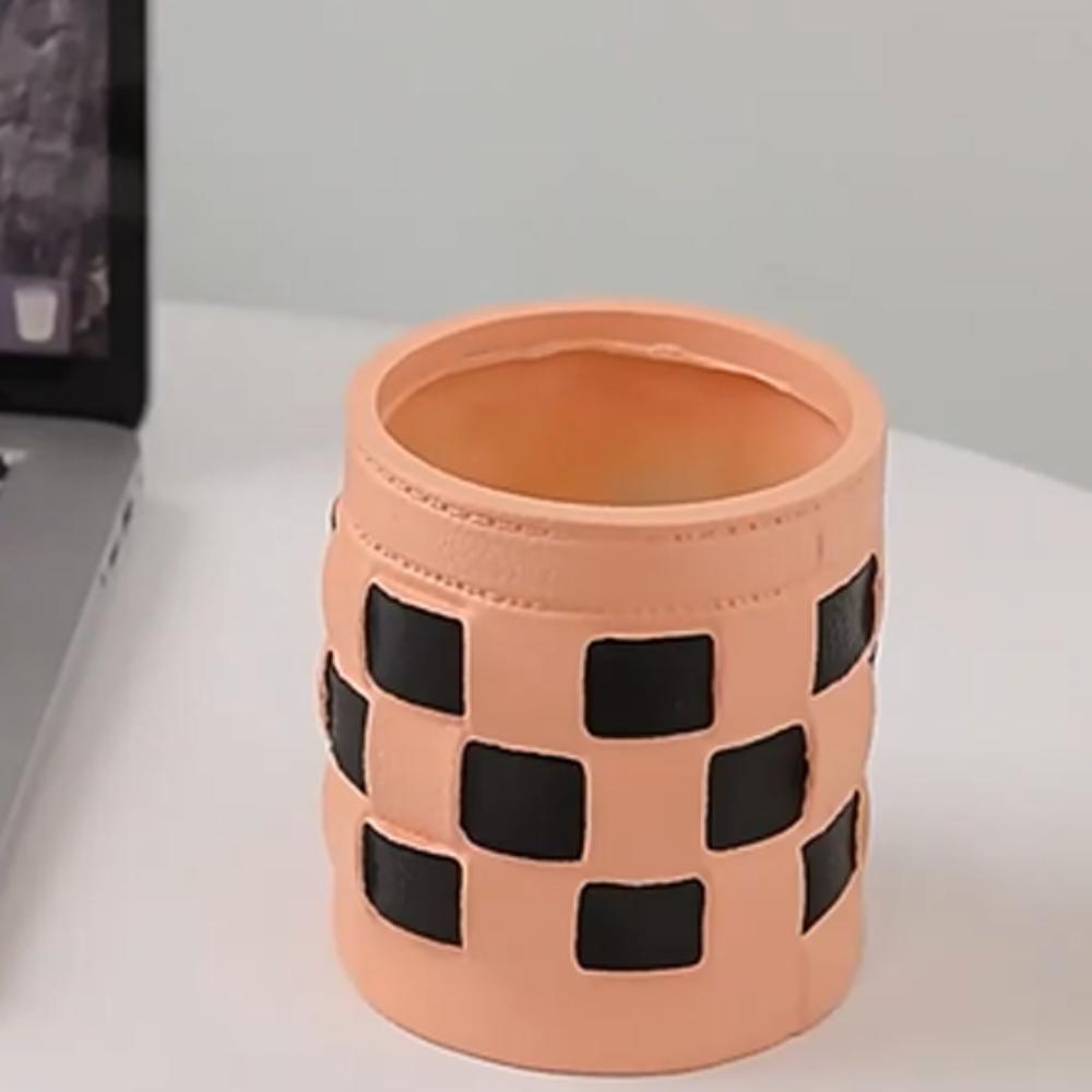 Large Capacity Desktop Storage Box Imitation Leather Stationery Storage Makeup Brush