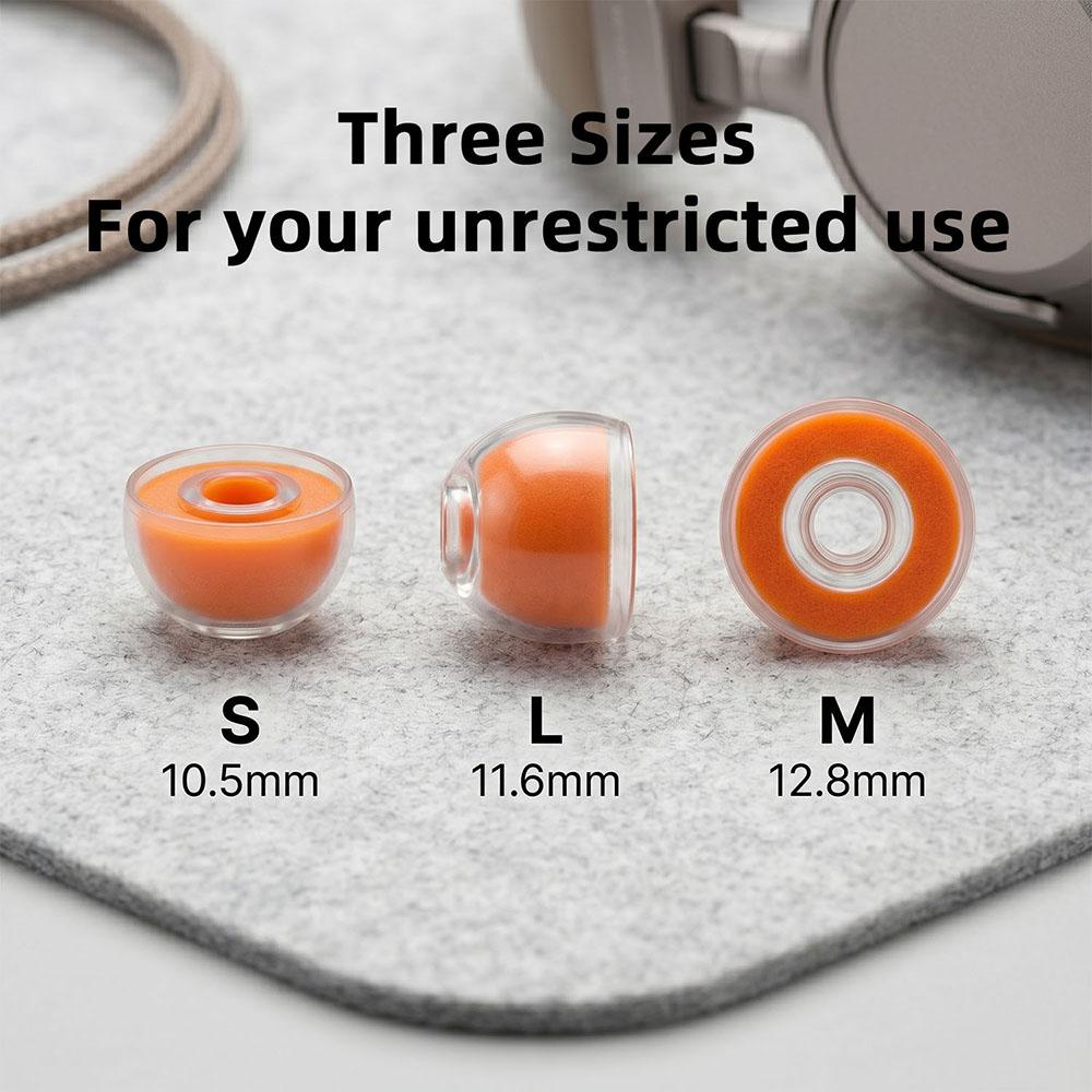 KEYSION Slow Rebound Memory Foam+Transparent Liquid Silicone Ear Tips SML Noise Isolating Soft Safe Eartips Earphone Accessories