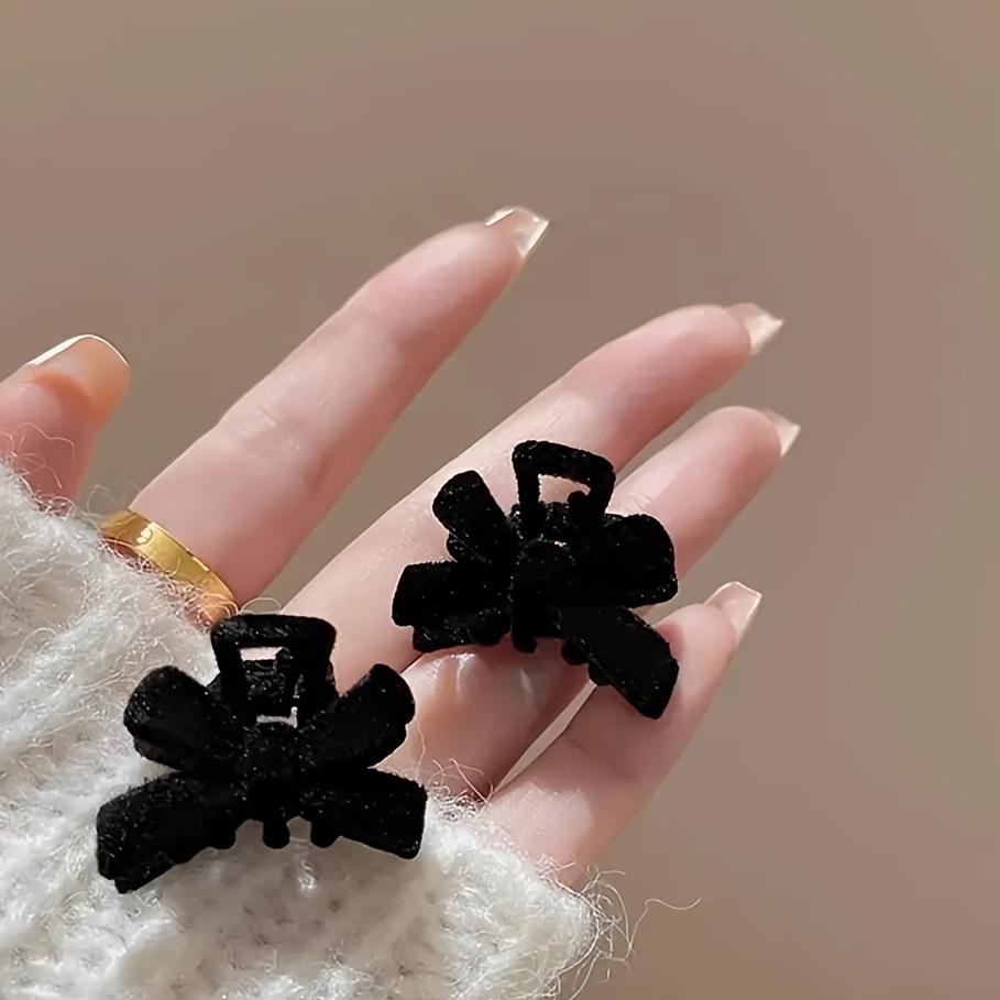 

2 шт./набор Черный Красный Бархатный Заколка-бабочка Популярная Мода Маленькая Заколка для волос Головной убор