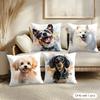 Pet Dog Art Cushion Cover Pillowcase Ultra Soft Skin Friendly Fabric Cloud Like Comfort  Concealed Zipper