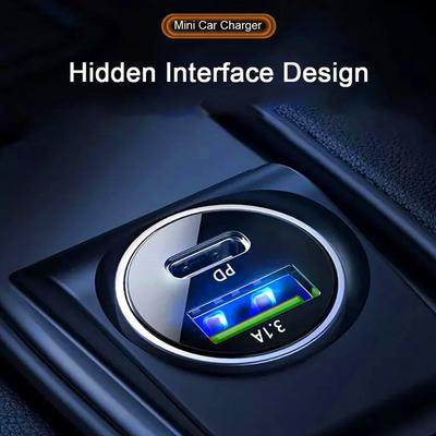Cargador rápido tipo C para coche, adaptador de teléfono de carga rápida PD para iPhone 13, 12, Xiaomi, Samsung, Mini USB C, 3.1A