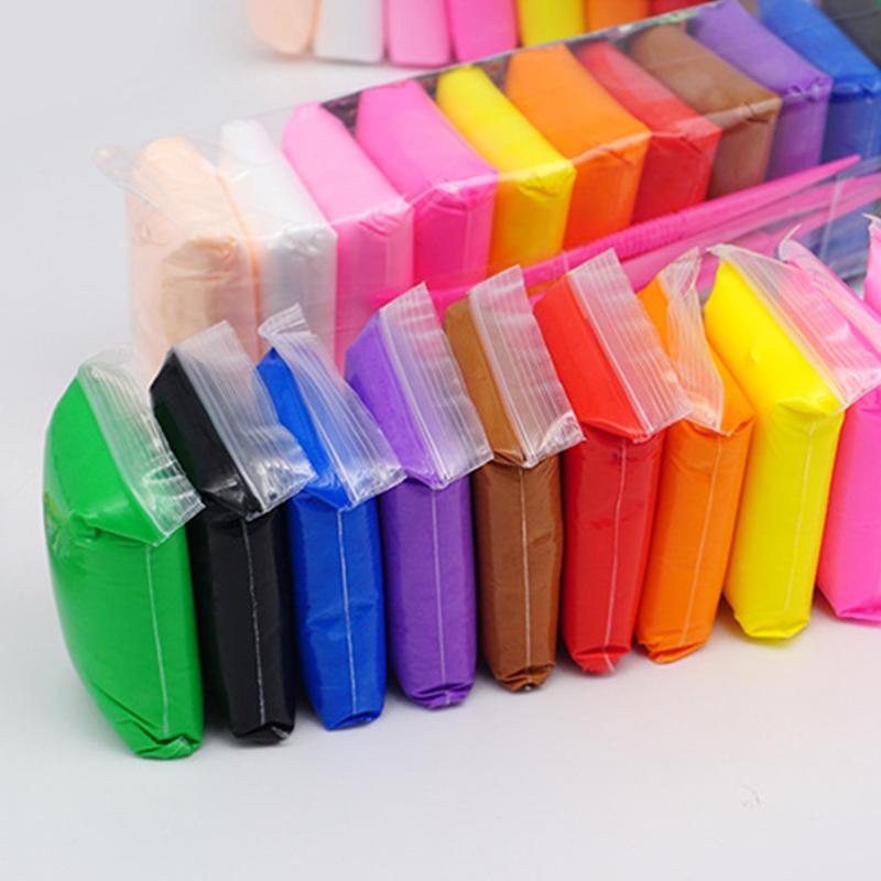 12 farbe/Set Licht Ton Spielzeug Luft Trocknen Polymer Plastilin Modellierung Ton