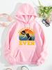 Best Cat Dad Ever Pattern Womens Hoody Hip Hop Fleece Hoodies Pocket Loose Y2K Clothes Casual Autumn Multicolor Pullover