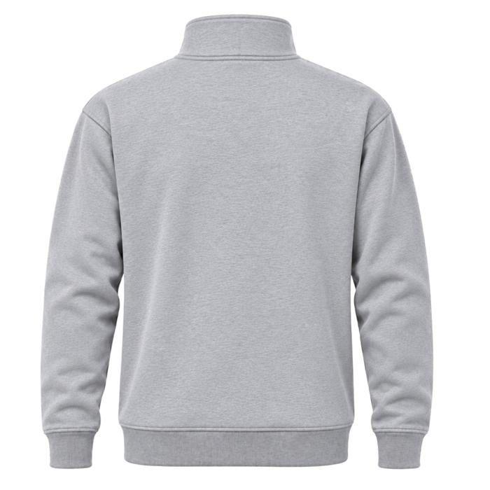 Sweat Homme Col Montant Demi-Zip – Molleton 290 g/m² - Gris