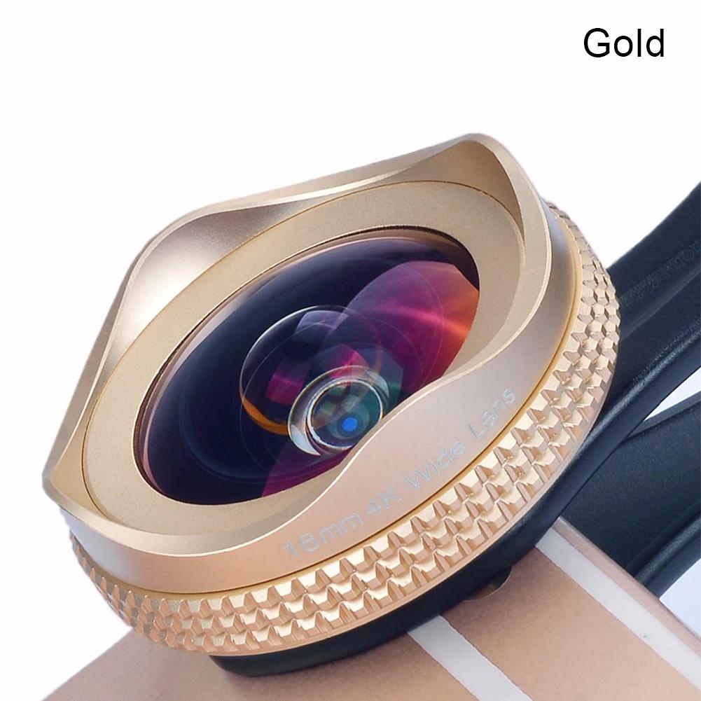 16mm 4K Super Wide Angle Macro Phone Lens 2 In 1 15X Distortionless HD Universal Clip Camera Lens Kit For Iphone Android Lens