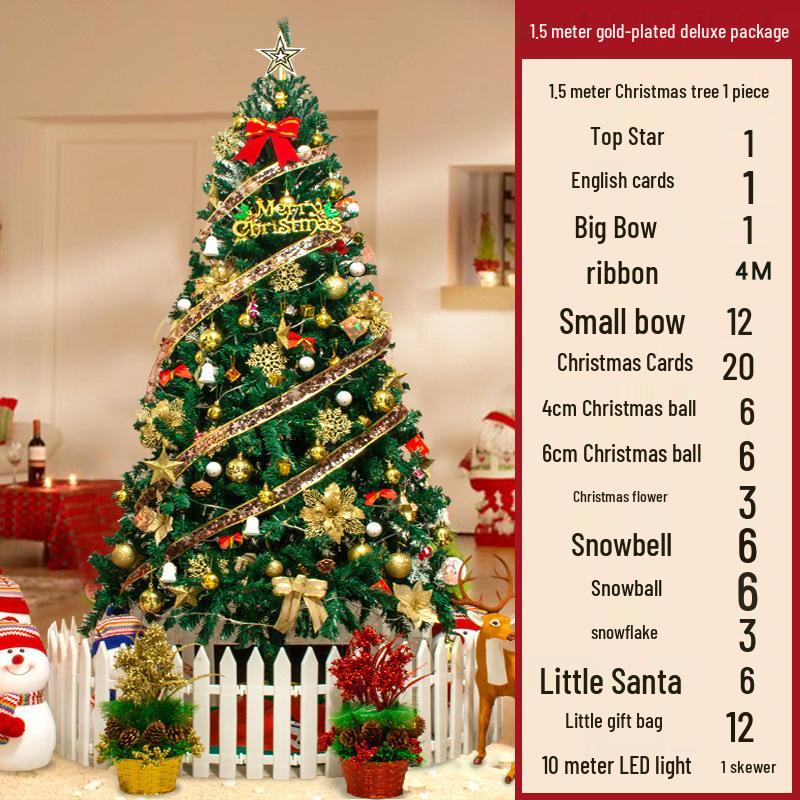 2025 Luxury Christmas Tree Package: 1.2-4M Luminous with Ornaments