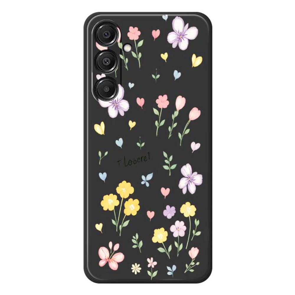 For Samsung Galaxy A16 5G/4G Case Small Flowers Pattern Printing Straight Edge TPU Phone Back Cover