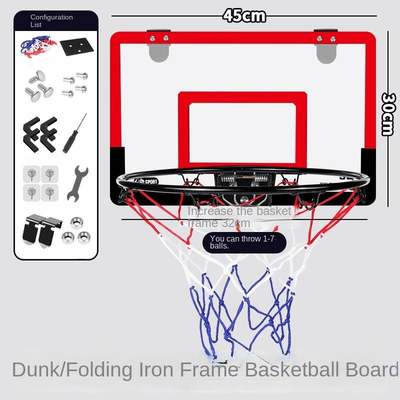 32cm/12.6in Foldable Basketball Stand Iron Frame Home Indoor Basketball Stand Wall Mounted Basketball Stand Non Perforated