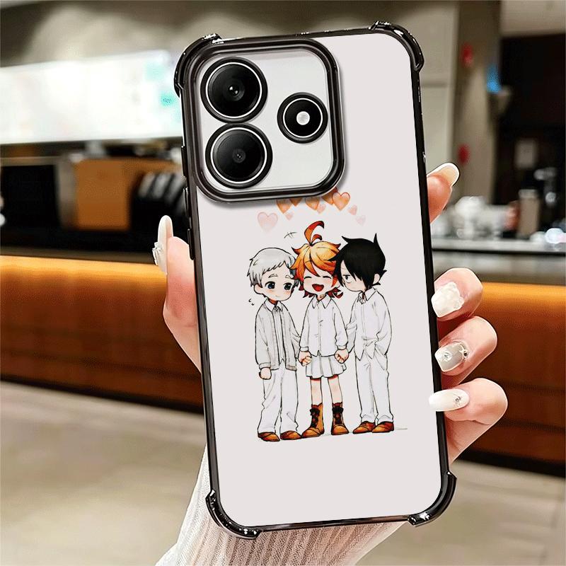 The Promised Neverland Anime Soft Phone Case For Xiaomi Redmi Note 14 15 Pro Plus 13 12 11S 11T 5G 10 9S 9 Plating Anti-Fall Fun