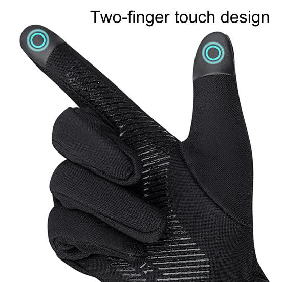 1 Pair Unisex Outdoor Gloves Plush Lining Touch Screen Autumn Winter Anti Skid
