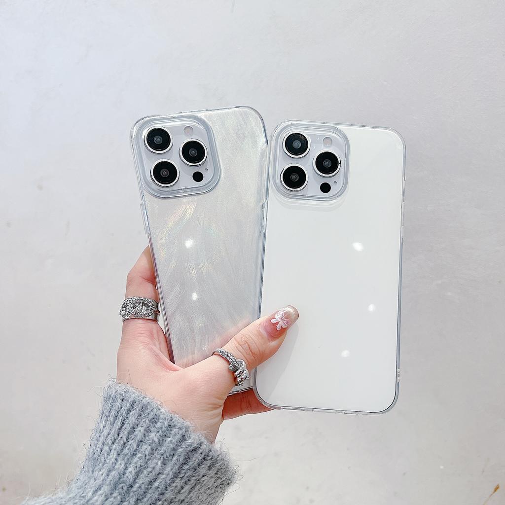 Laser-Federtextur TPU-Handyhülle für iPhone 15 14 13 Pro Max Stoßfeste Glitzerhülle