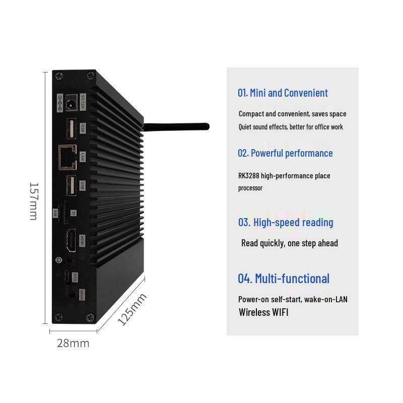 Android RK3288 Industrial Mini PC with 4K Video and Embedded 4G for Paperless Conferences