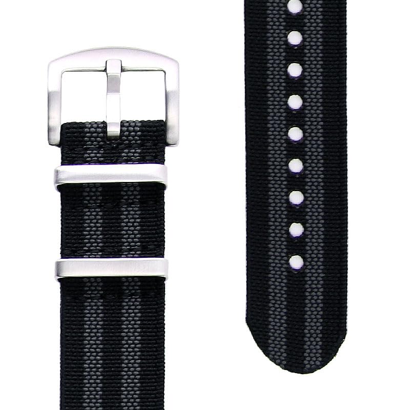 Wymienny ultra elastyczny nylonowy pasek NATO dla zegarków 22mm Khaki Biały [MOD], Szeroki,