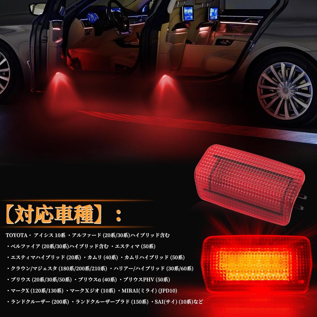 POPMOTORZ LED Courtesy Lamp for Prius 20 30 50 Prius 20 30 Welcome Lamp for Crown 200 Markx 120 130 Set of Red Series, Series, Series,