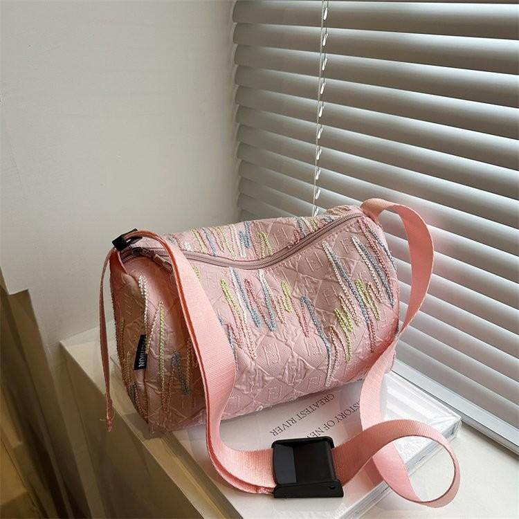 

Trendy Color Block Crossbody Bag For Women Spacious Design For Everyday Casual Outfits рожевий