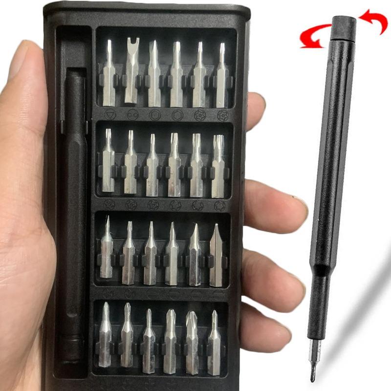 25 in 1 Precision Screwdriver Set Kit Professional Phone Glasses Hexagonal Flat Head Magnetic Screwdriver Head Repair Tools