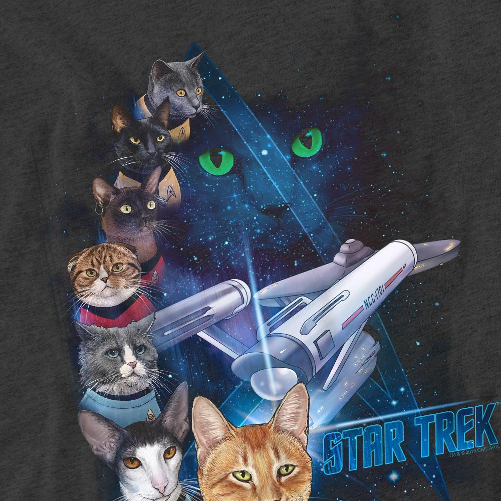 STAR TREK Unisex Adult Feline Galaxy T-Shirt