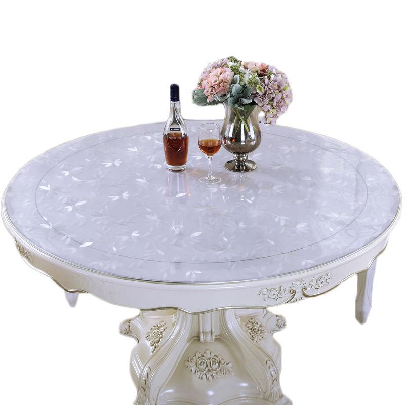 Round Tablecloth Transparent Soft PVC Waterproof Oilprpoof Living Room Dining Tables Kitchen Desk Protector Home Decor 1.0mm