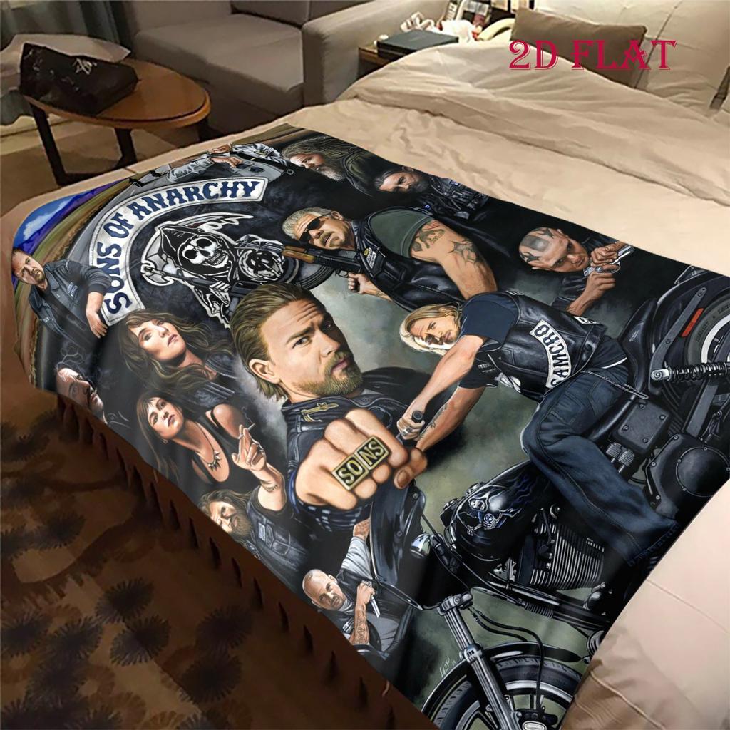 Reaper's Rebellion: Sons Anarchy Blanket Suitable for All Seasons Soft and Comfortable Office Rest Blanket Sheet Digital Printing