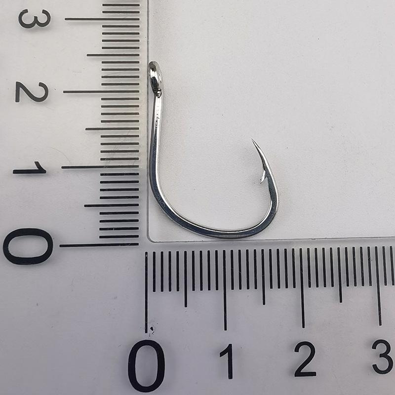 10Pcs Sets Tin-Plated Anti-Rust Jig Hooks with Eyelets High Carbon Steel Deep Sea Fishing Hooks