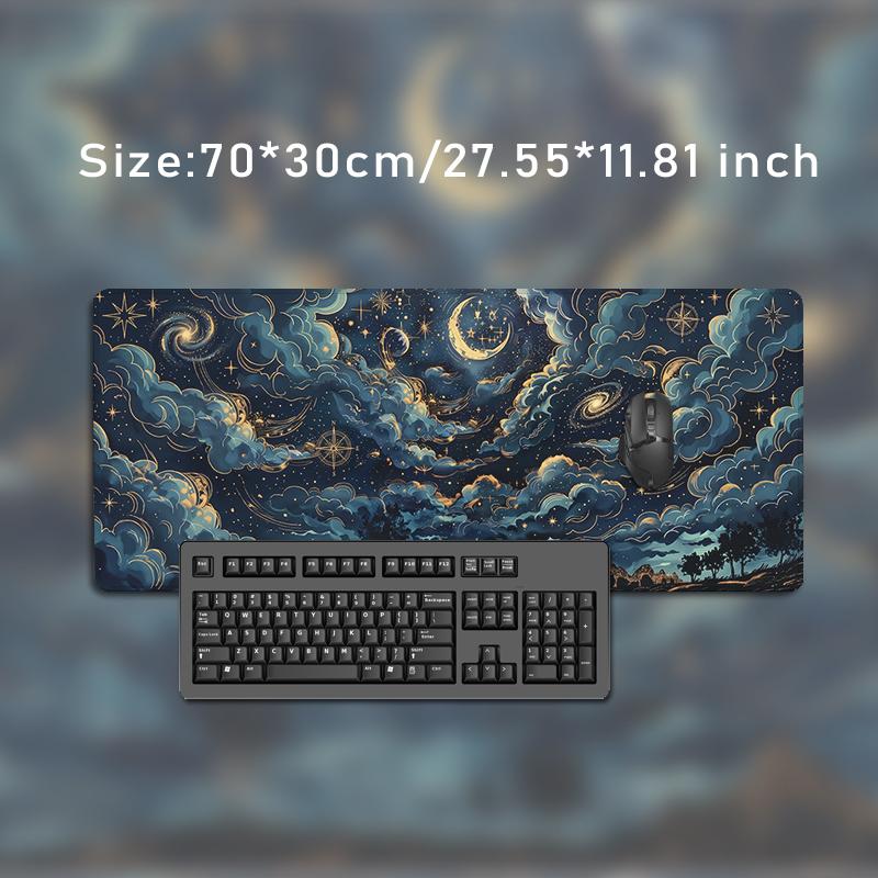Mouse Pad Celestial Moon And Cloudscape Gaming XL HD Computer Mousepad XXL Natural Rubber Soft Non-Slip Computer Mice Pad