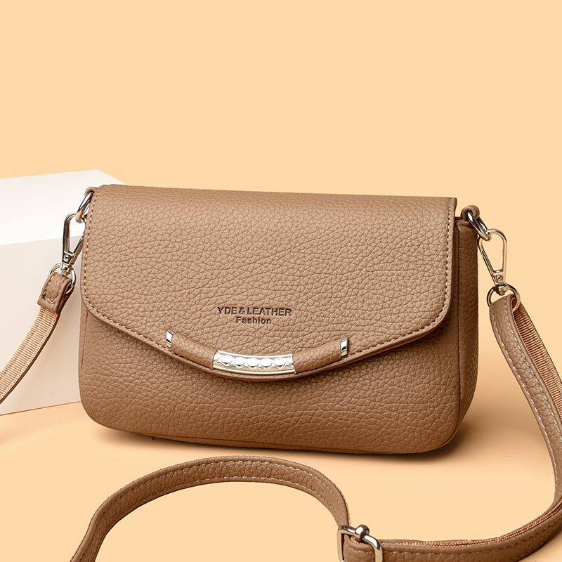 Weiche Leder-Schultertasche mit großem Fassungsvermögen für Damen, Trendige Crossbody-Tasche