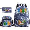 Large Capacity Schoolbag with Shoulder Strap; Student Three-piece Pencil Case Set