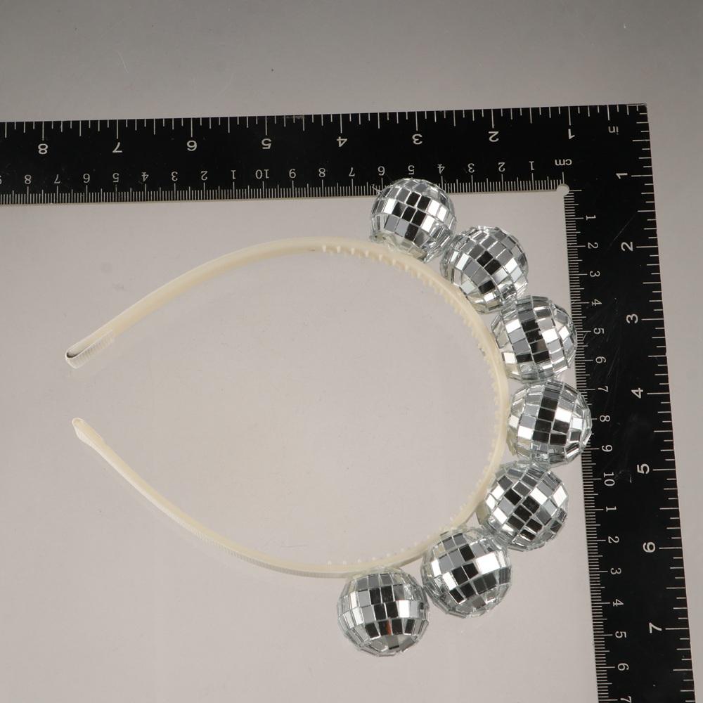 Exaggerated Silver Disco Ball Headband Mirror Ball Party Costume Headpiece Women and Girls