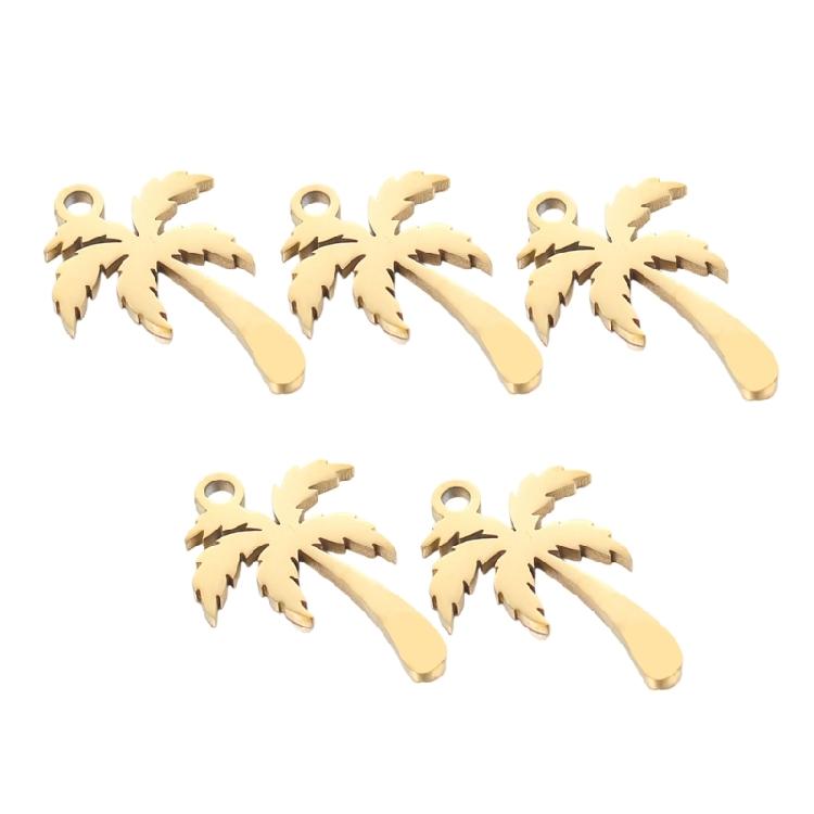 Set of 5 Fashionable Coconut Tree Charm Adornments Fashion Accessory for Personalizing Necklaces and Bracelets