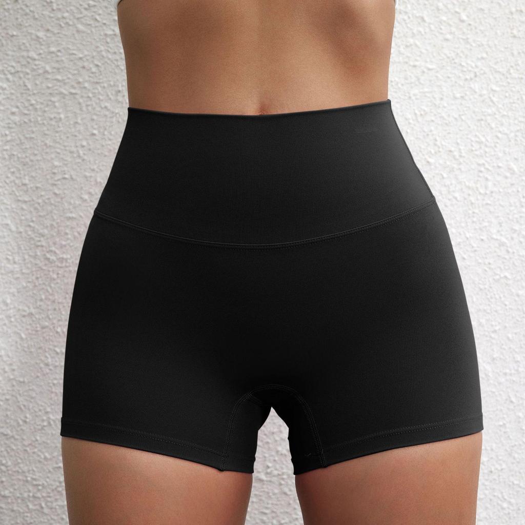 Plain Color High-Stretch Yoga Shorts - Soft, Three-Quarter Length Base Layer