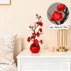 1pc Red Plum Blossom Potted Plant for New Year, Premium Artificial Flower for Wedding, Valentine's & Home Decor
