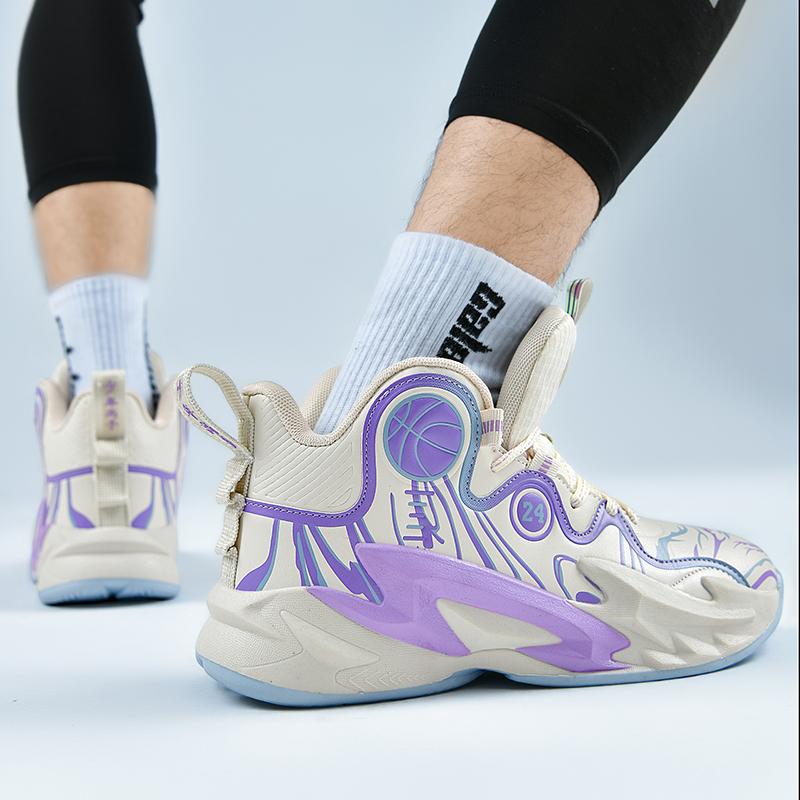 Professional Basketball Sneakers for Men Shock-Absorbant High-top Sneakers Women Basketball Training Shoes Outdoor Sneakers