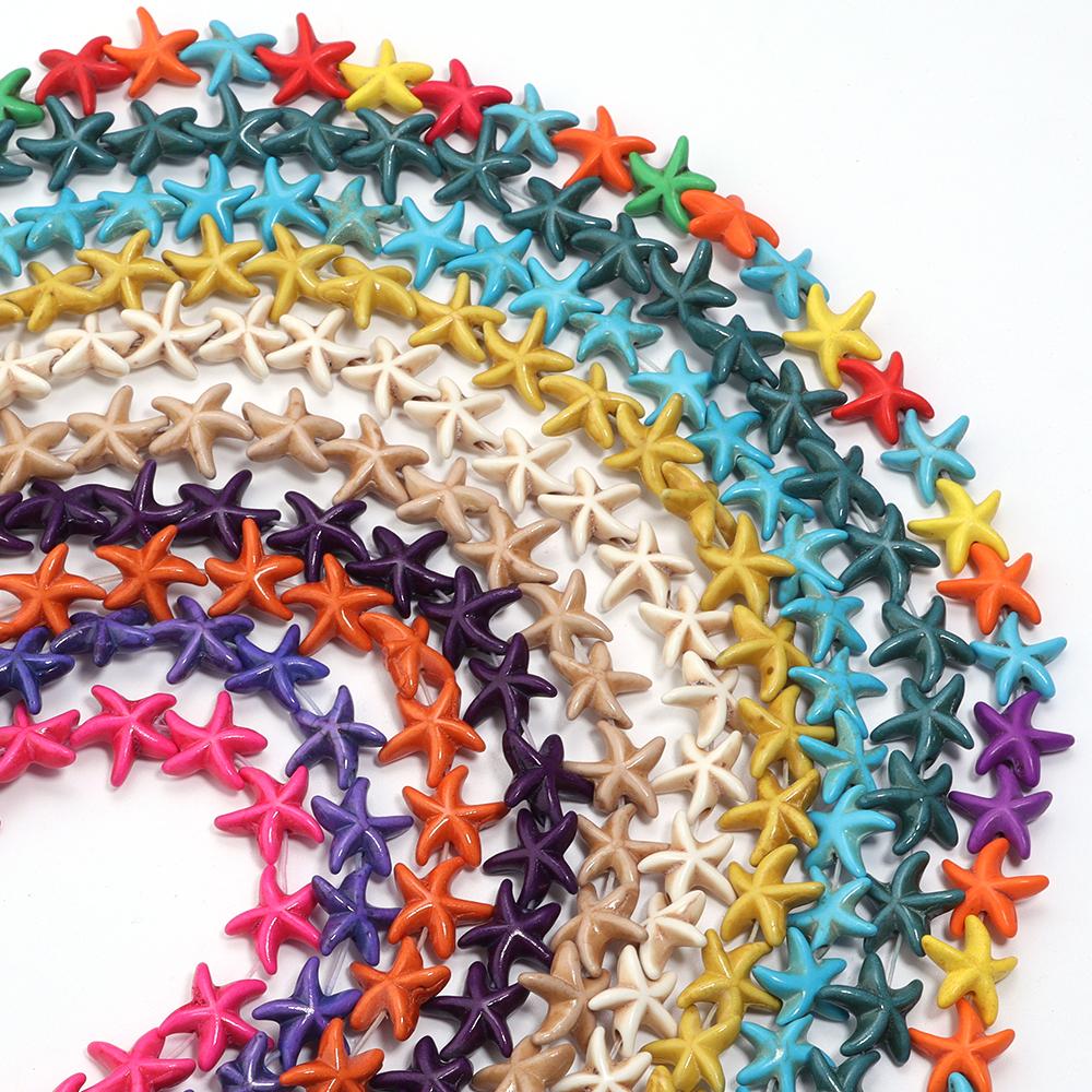 About 36pcs/Strand Starfish Turquoises Beads For Jewelry Making Loose Bead Natural Stone Beads DIY Bracelet Necklace Accessories