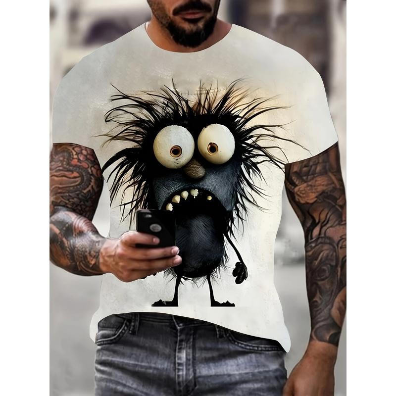 

Spider Tiger Bird Pattern T Shirt for Men Fun Animal 3D Print Tees Summer Casual Short Sleeve Round Neck T-Shirts S