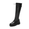 Knight boots women's autumn and winter new high tube casual leather boots women's thick heel velvet shoes children