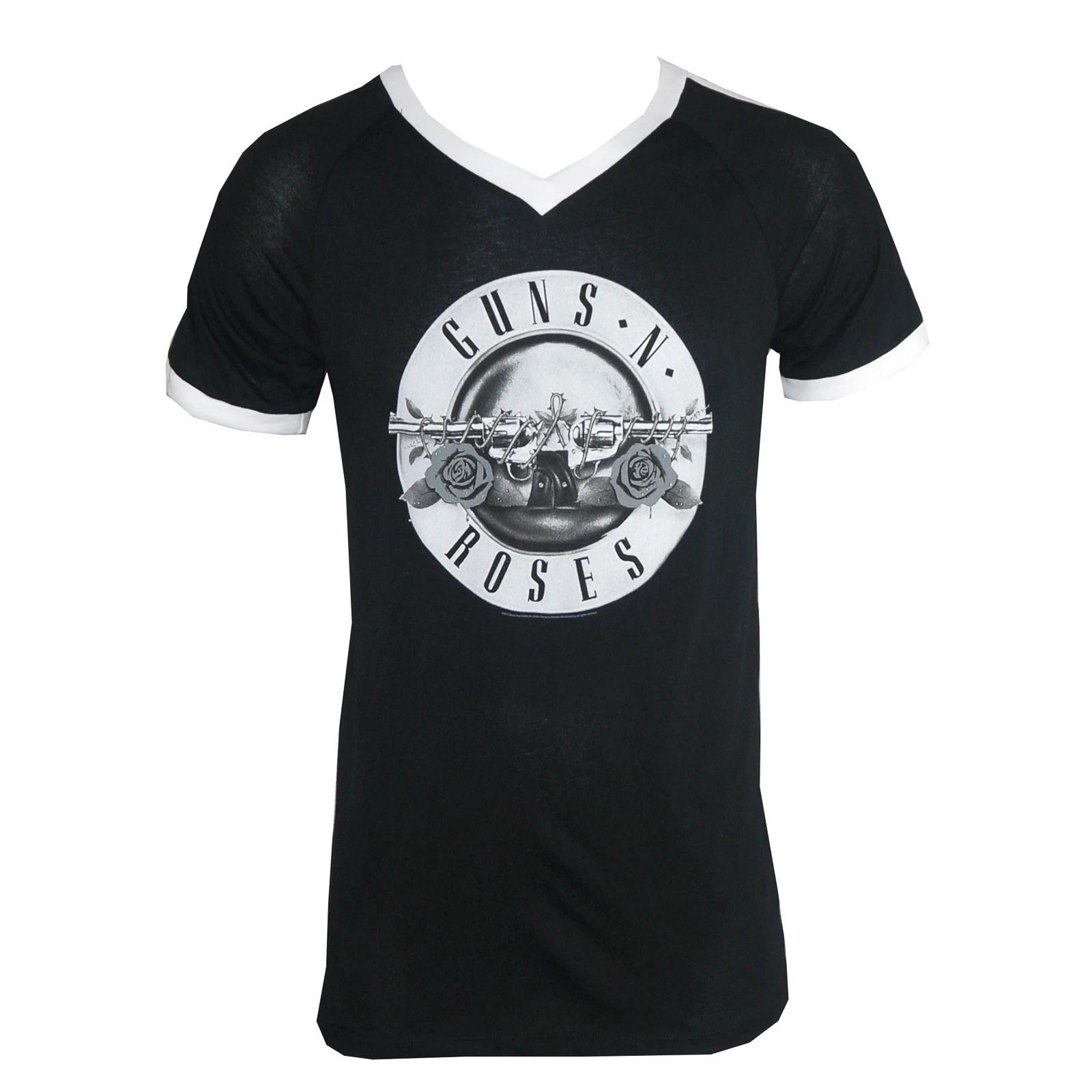 GUNS N ROSES Bullet Logo Black Soccer T-Shirt S NEW S