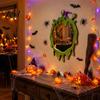 Einzigartiger Schminkspiegel Halloween Holz Dekorative Spiegel, Kürbis Geist Fledermaus Hexe Cartoon Wand Gotische Heimdekoration Dekoration, Lustig für den Eingangsbereich