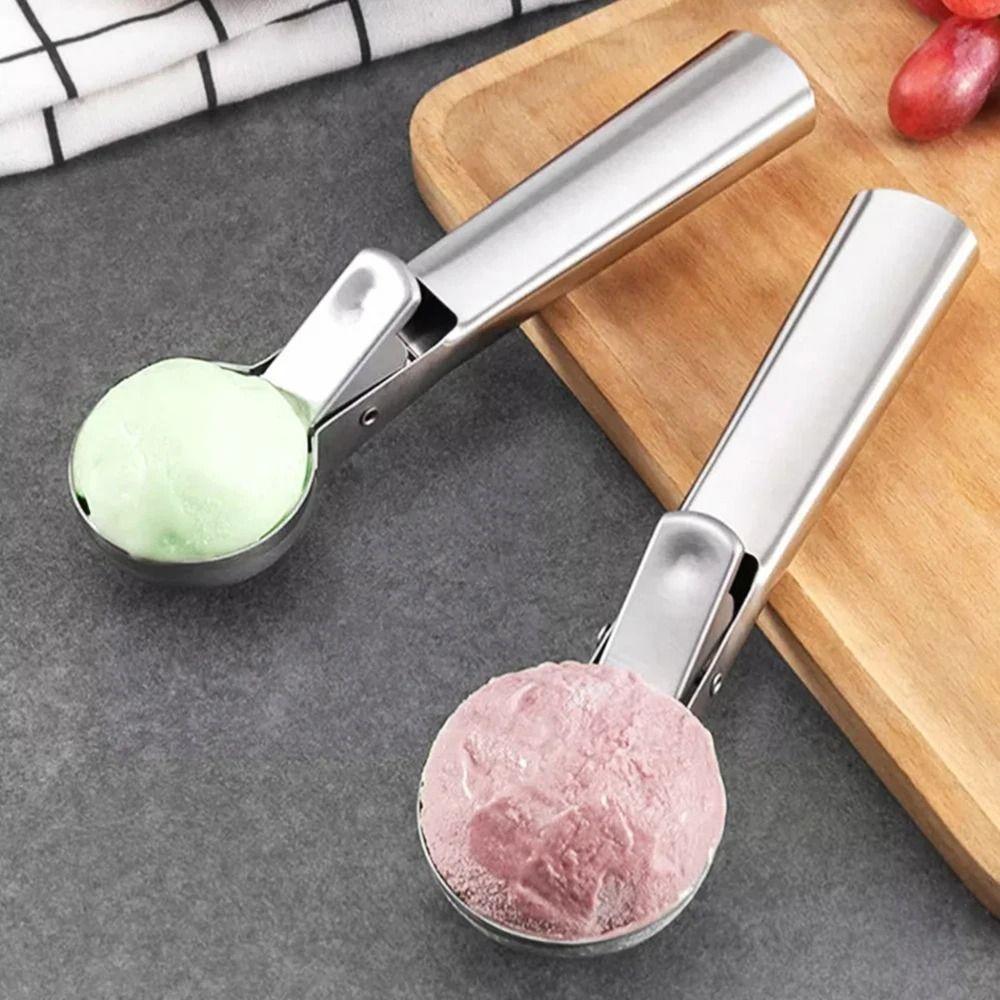 1Pcs Stainless Steel Scooping Spoon Rebound Snowball Maker Ice Cream Spoon Home Kitchen Tools